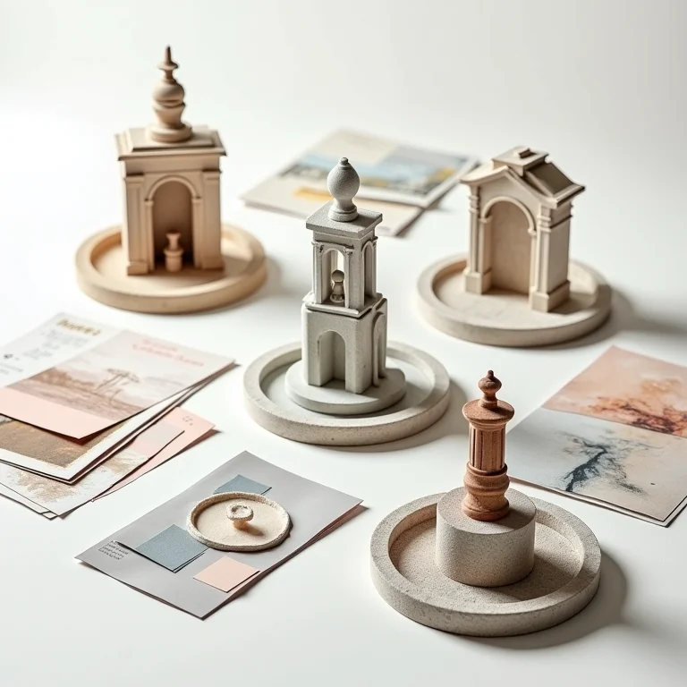 Modelos de diferentes estilos de fontes para jardim