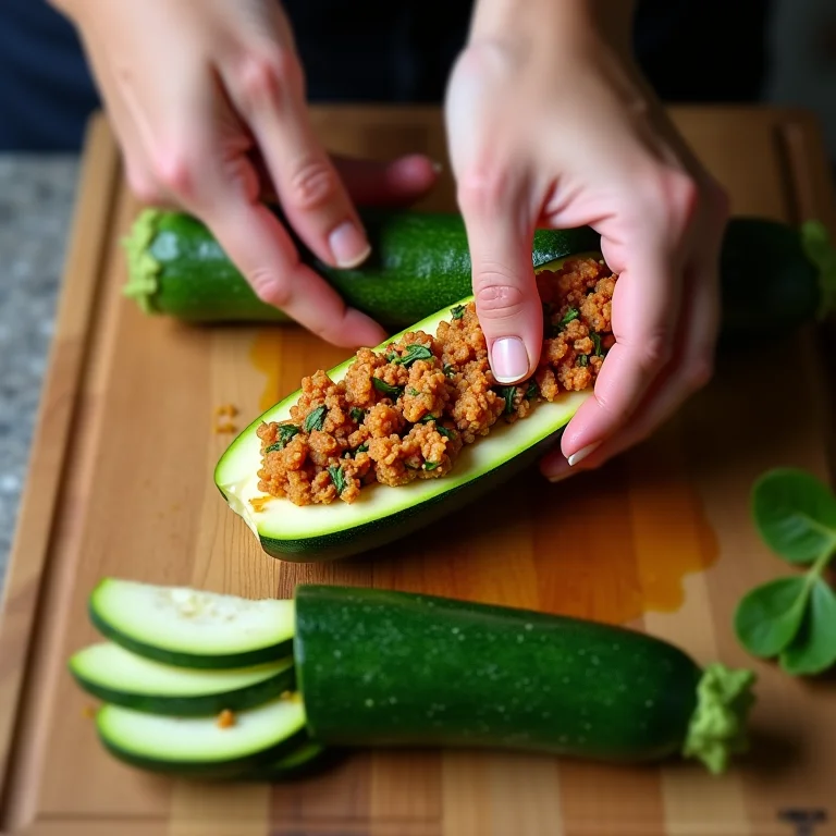 Modo de preparo da abobrinha recheada passo a passo.