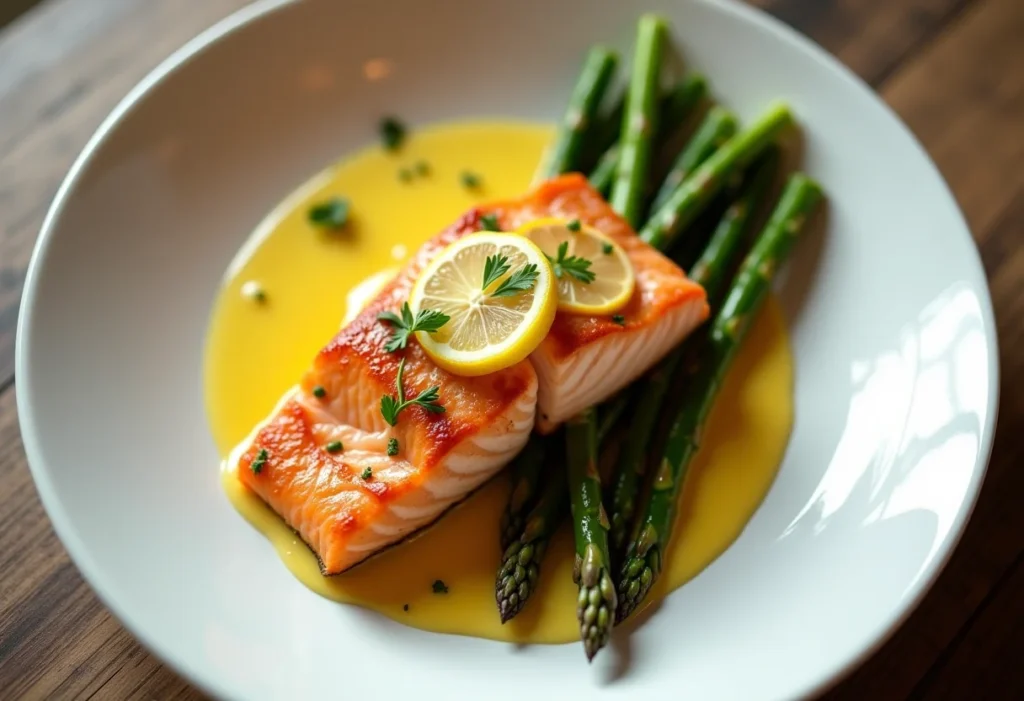 Molho de limão cremoso: receita fácil que vai salvar seu prato Molho de limão cremoso sobre salmão grelhado.