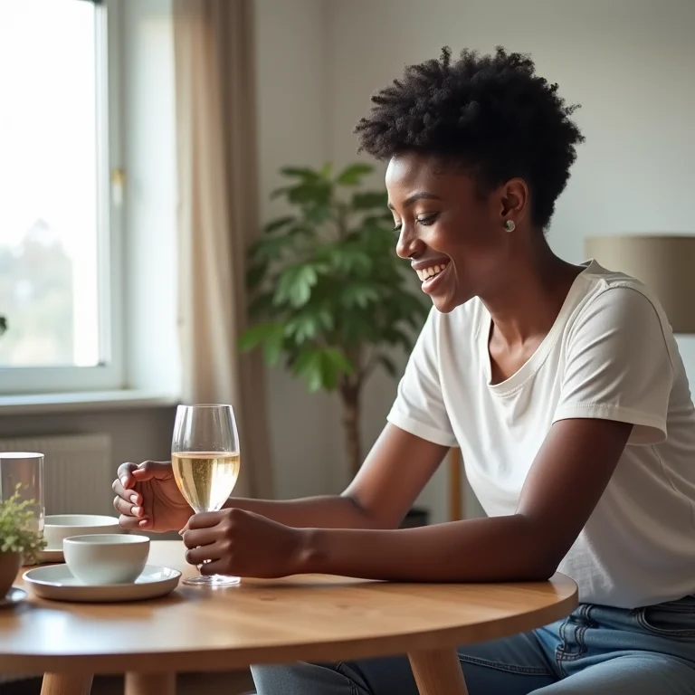 Móveis multifuncionais em sala de estar com jovem negra