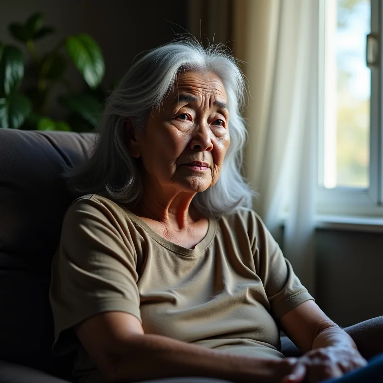 Mulher asiático-brasileira lidando com alterações hormonais