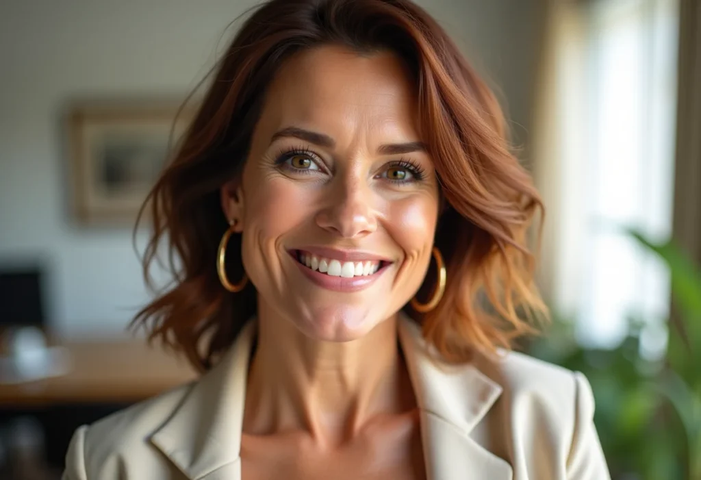 Mulher brasileira confiante em seu escritório, representando o sucesso no empreendedorismo MEI