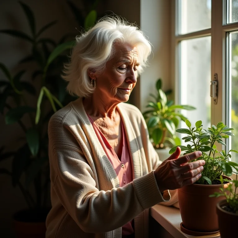 Mulher cuidando de planta, representando o arquétipo do Cuidador