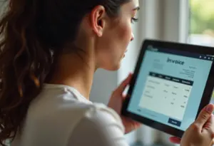 Mulher emitindo nota fiscal MEI