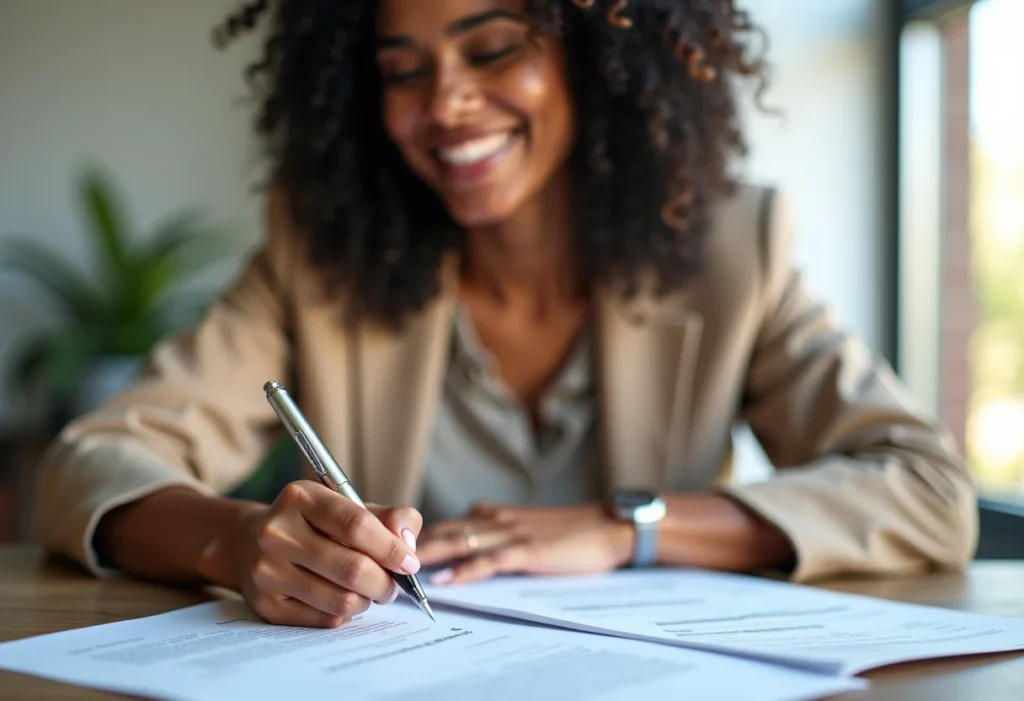 MEI e Sex Shop: O que você precisa saber antes de vender Mulher empreendedora revisando documentos do MEI