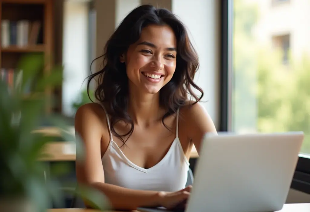 Contador de Histórias MEI: O guia para impulsionar seu negócio Mulher empreendedora trabalhando em seu negócio MEI