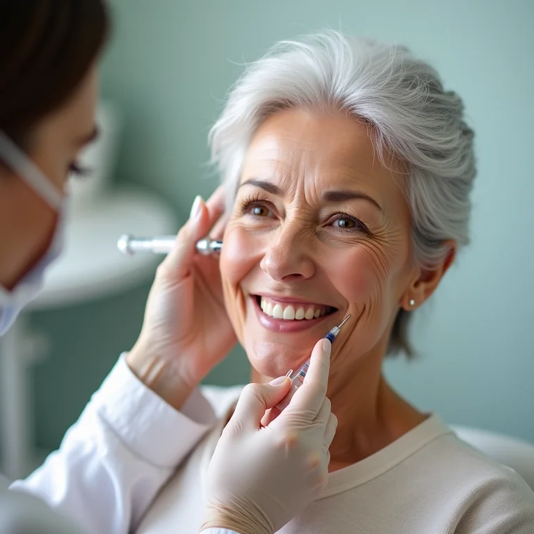 Mulher madura fazendo skinbooster