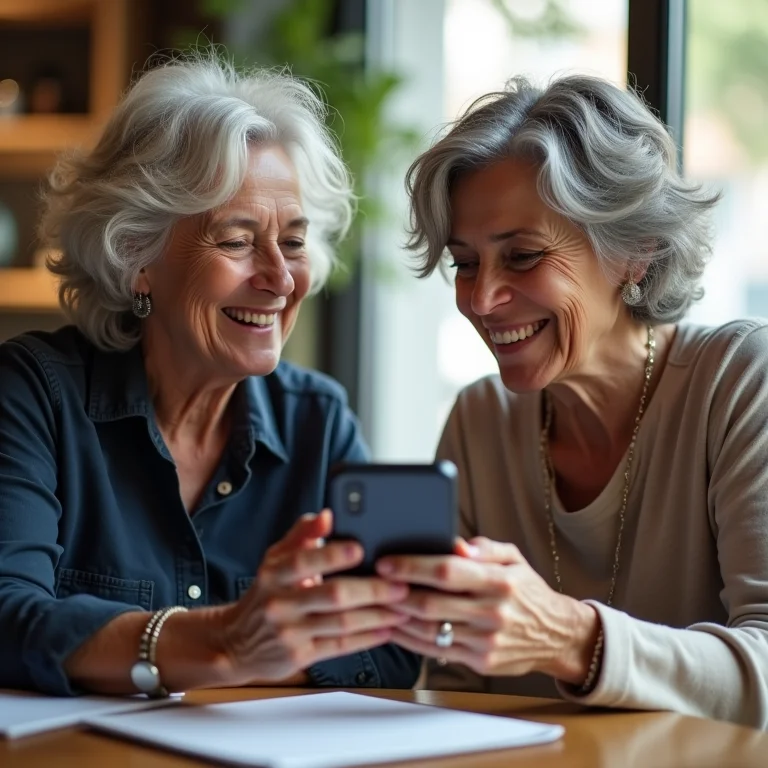 Mulher madura otimizando experiência do cliente em app.