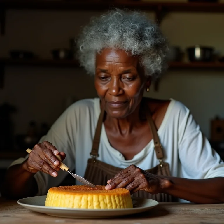 Mulher negra preparando pastel de carne de sol