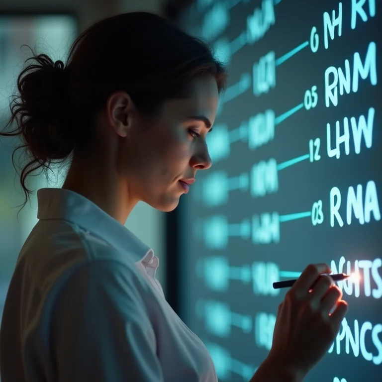 Mulher parda estudando RNA.