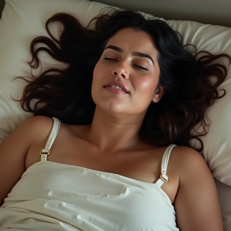 Mulher plus-size relaxando na cama