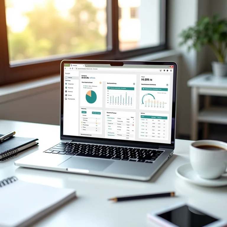 Painel de CRM em tela de computador.