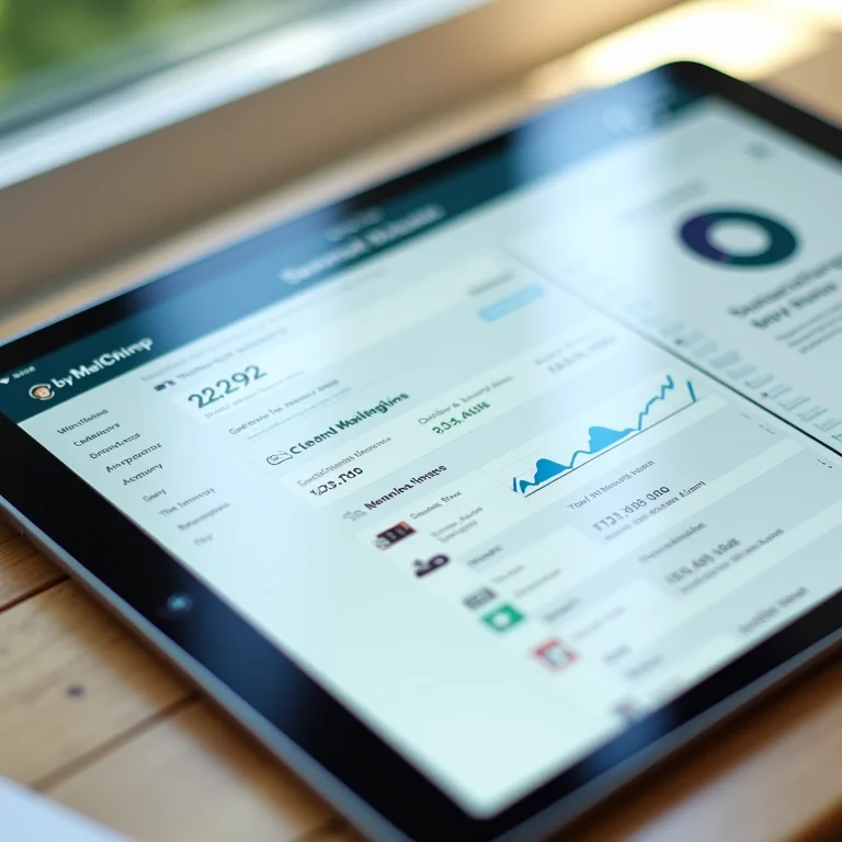 Painel do Mailchimp com métricas de e-mail marketing