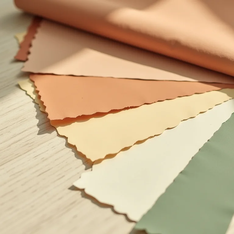 Paleta de cores neutras para sala e jantar integradas.