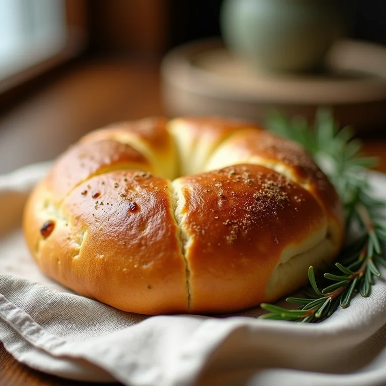 Panetone caseiro fofinho e dourado.