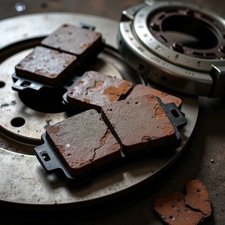 Pastilhas de freio desgastadas