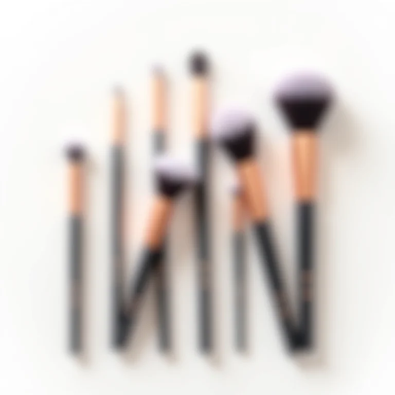 Pincéis de maquiagem de diferentes tamanhos e formatos