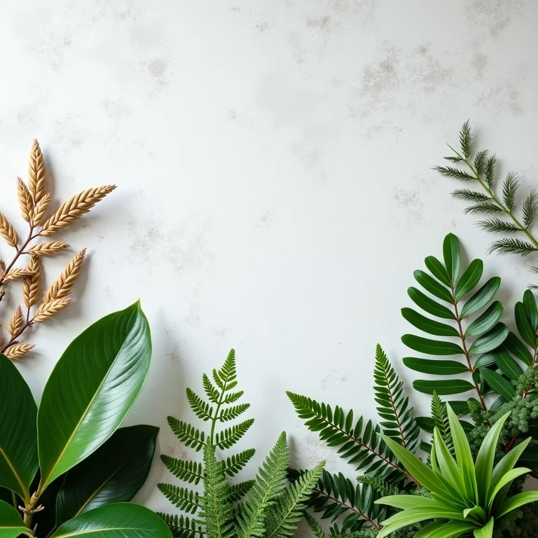 Plantas inadequadas para o inverno dispostas em uma superfície clara.