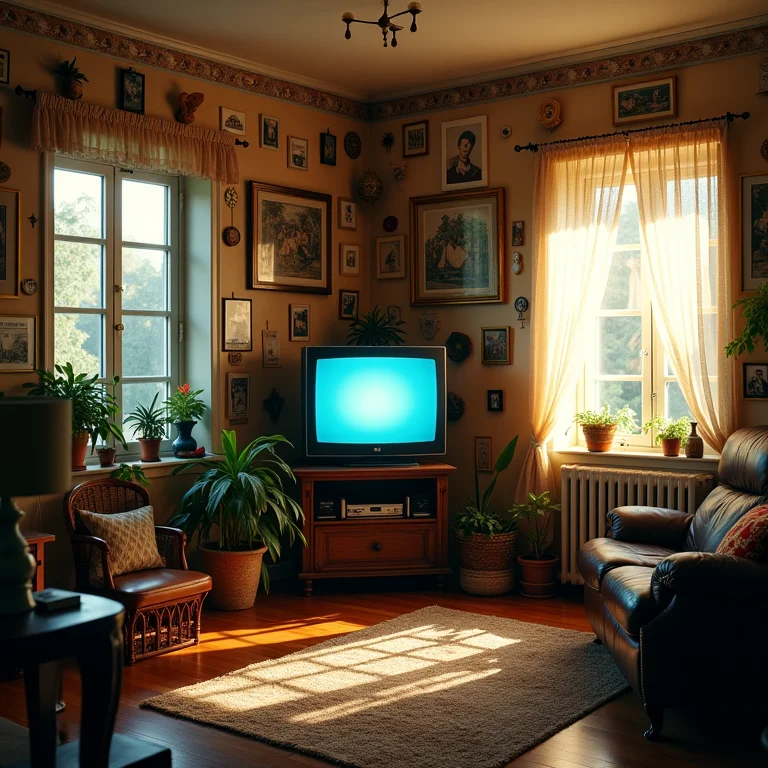 Poluição visual em sala de TV