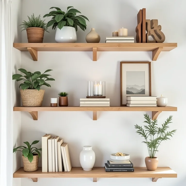 Prateleiras e nichos para decoração vertical em sala pequena