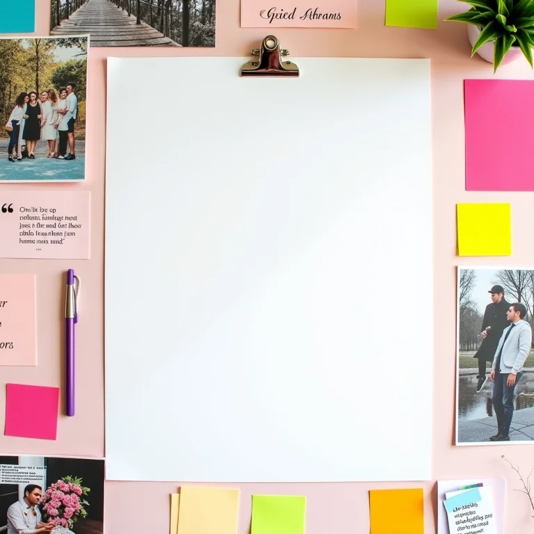 Quadro de visão com objetivos e metas