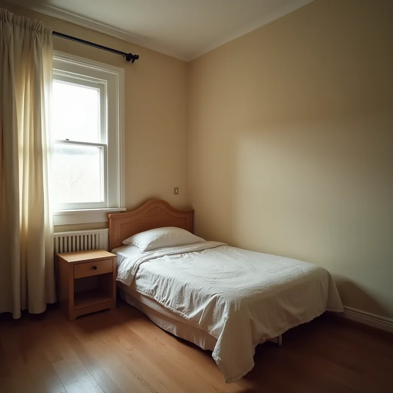 Quarto de hóspedes impessoal com decoração minimalista excessiva.