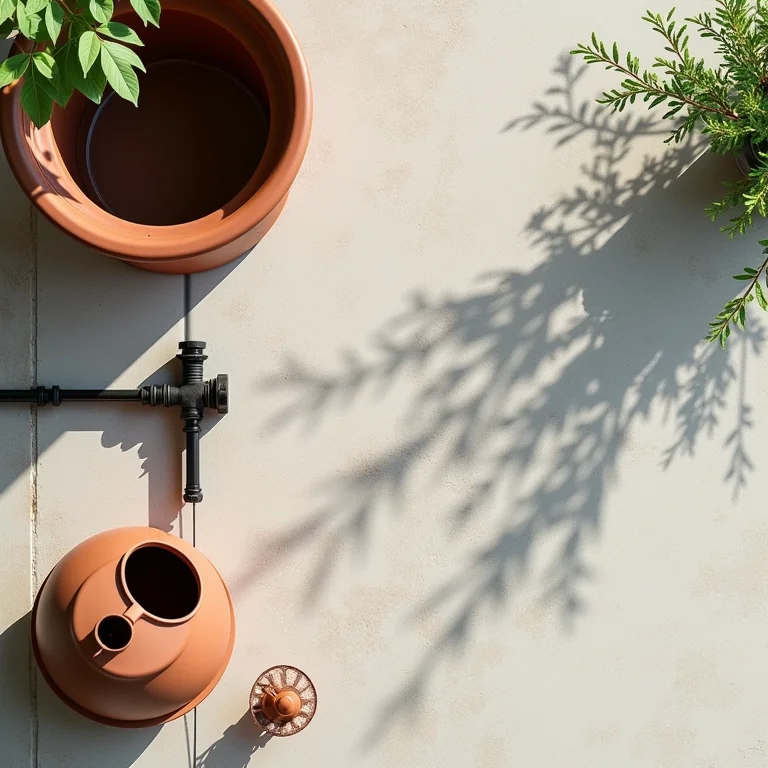 Recursos hídricos sustentáveis para um jardim ecológico.