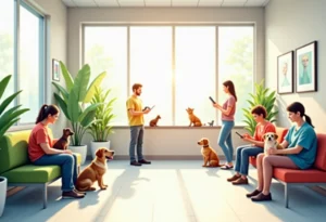 Reforma de clínica veterinária: ambiente acolhedor e diversificado.