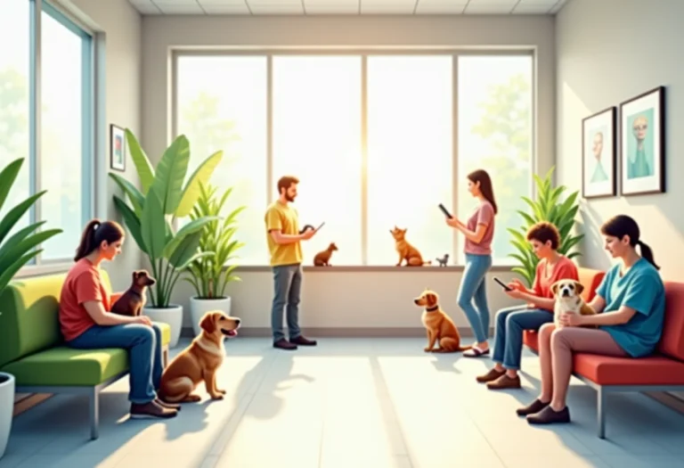 Reforma de clínica veterinária: ambiente acolhedor e diversificado.