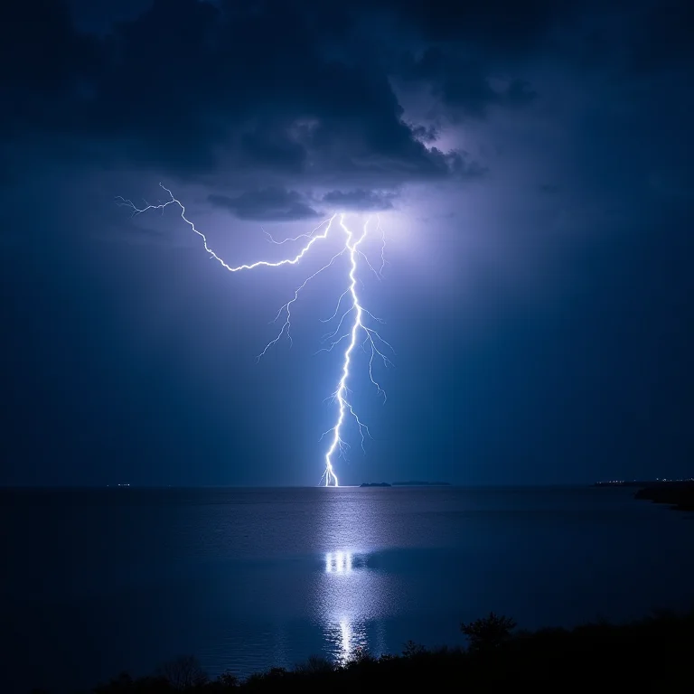 Relâmpago do Catatumbo sobre o Lago Maracaibo