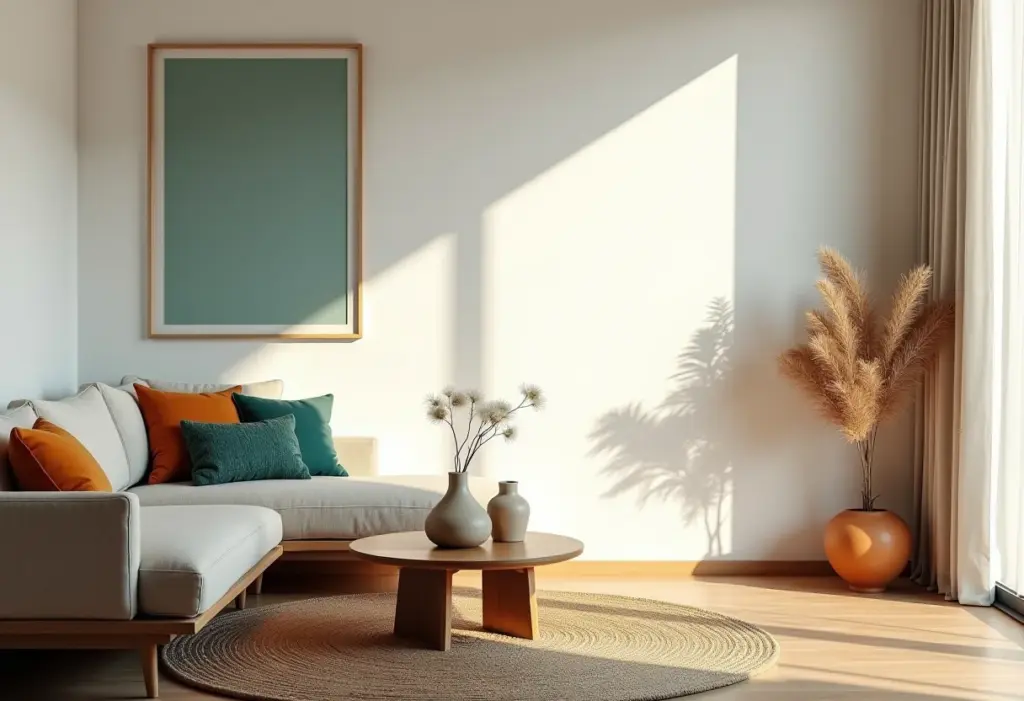 Decoração de sala clean: fuja destes 3 erros que envelhecem! Sala de estar clean e moderna com toques de cor