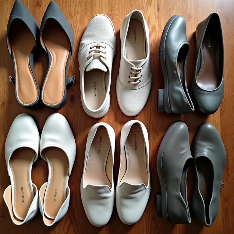 Sapatos inadequados para os pés em fotografia still life