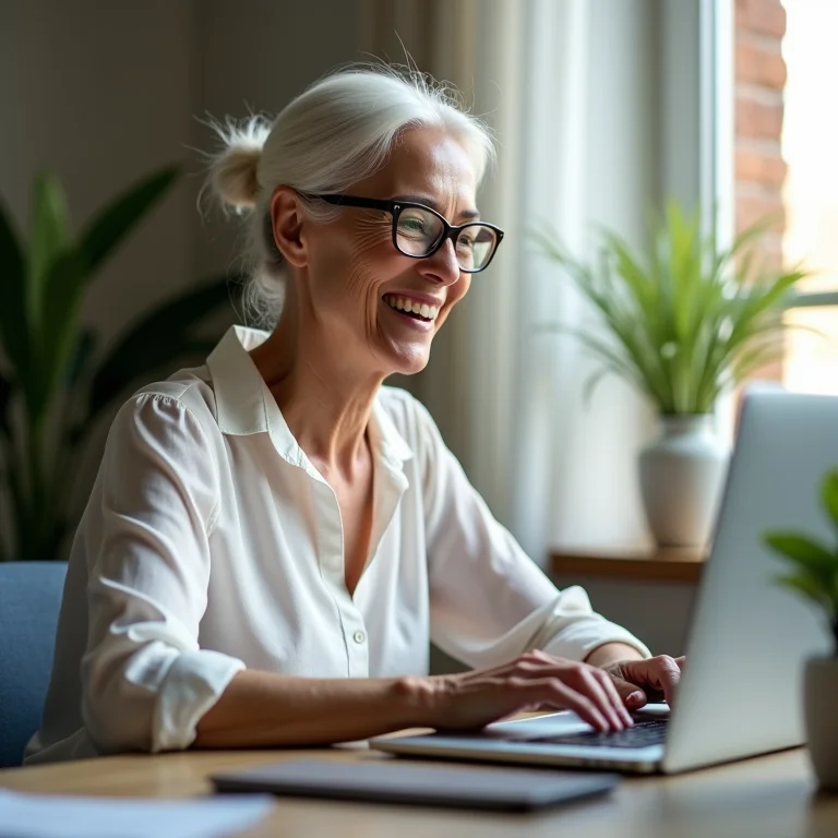 Senhora asiático-brasileira se comunica de forma clara e objetiva.