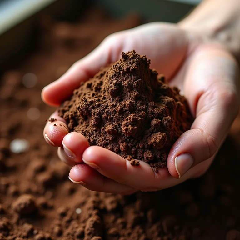 Solo argiloso sendo segurado na mão
