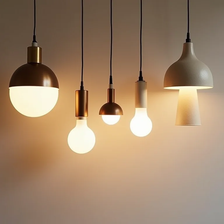 Variedade de luminárias de teto para sala de jantar