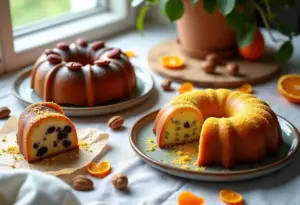 Variedade de panetones caseiros com frutas cristalizadas, chocolate e pistache.