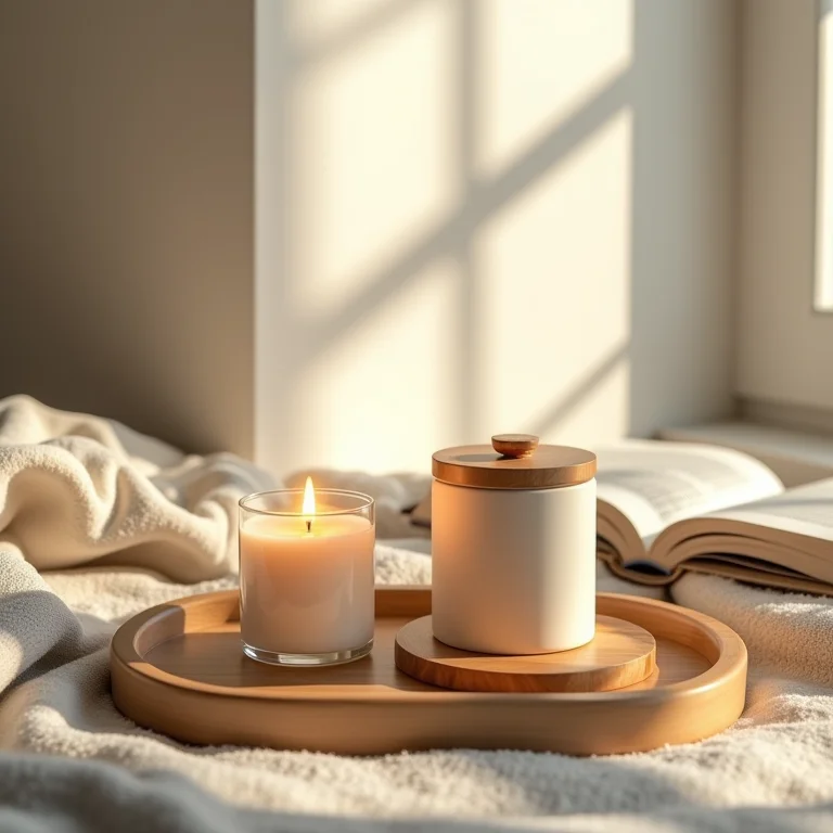 Velas aromáticas e difusores no quarto