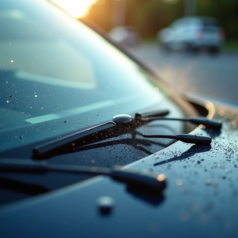 Verificando o limpador de para-brisa do carro antes de viajar