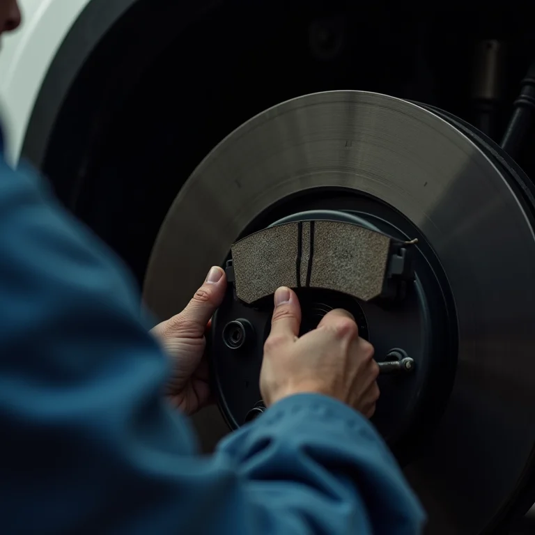 Verificando os freios do carro antes de viajar