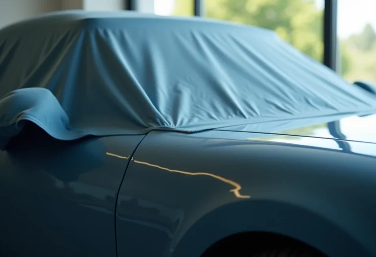 Vitrificação de Pintura: Proteja seu carro como um profissional Vitrificação de pintura automotiva com reflexo espelhado.
