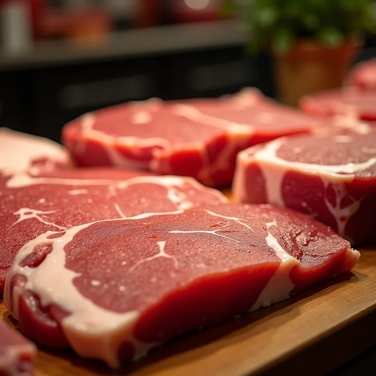 Vitrine de carnes bem apresentada em açougue