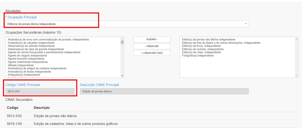 como fazer a alteração da atividade principal MEI