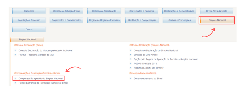 Localizando a Área de Pagamentos e Parcelamentos - inspiração 2