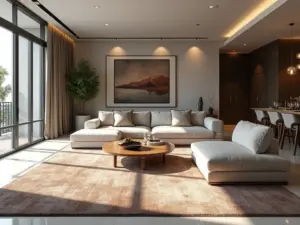 Sala de Estar e Jantar Integradas: Use Tapetes para Unir Espaços Sala de Estar e Jantar Integradas: Use Tapetes para Unir Espaços