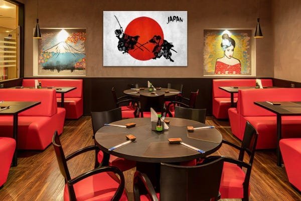 decoração de sushi bar