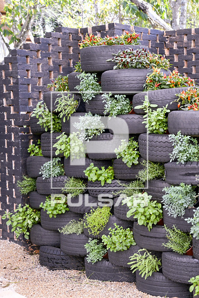 horta em pneus