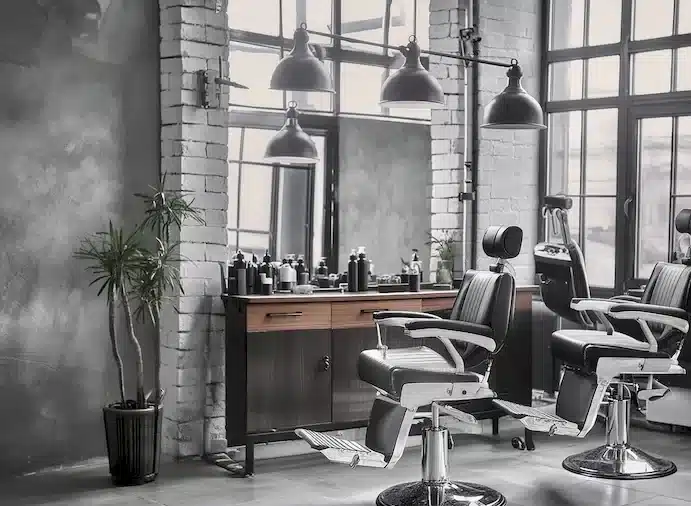 Minimalismo Industrial: A Alma da Barbearia Contemporânea - inspiração 1