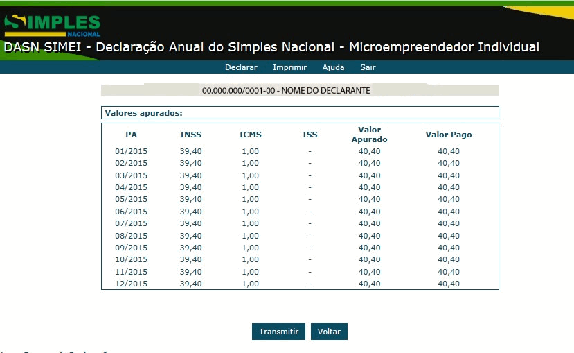como calcular o DAS MEI
