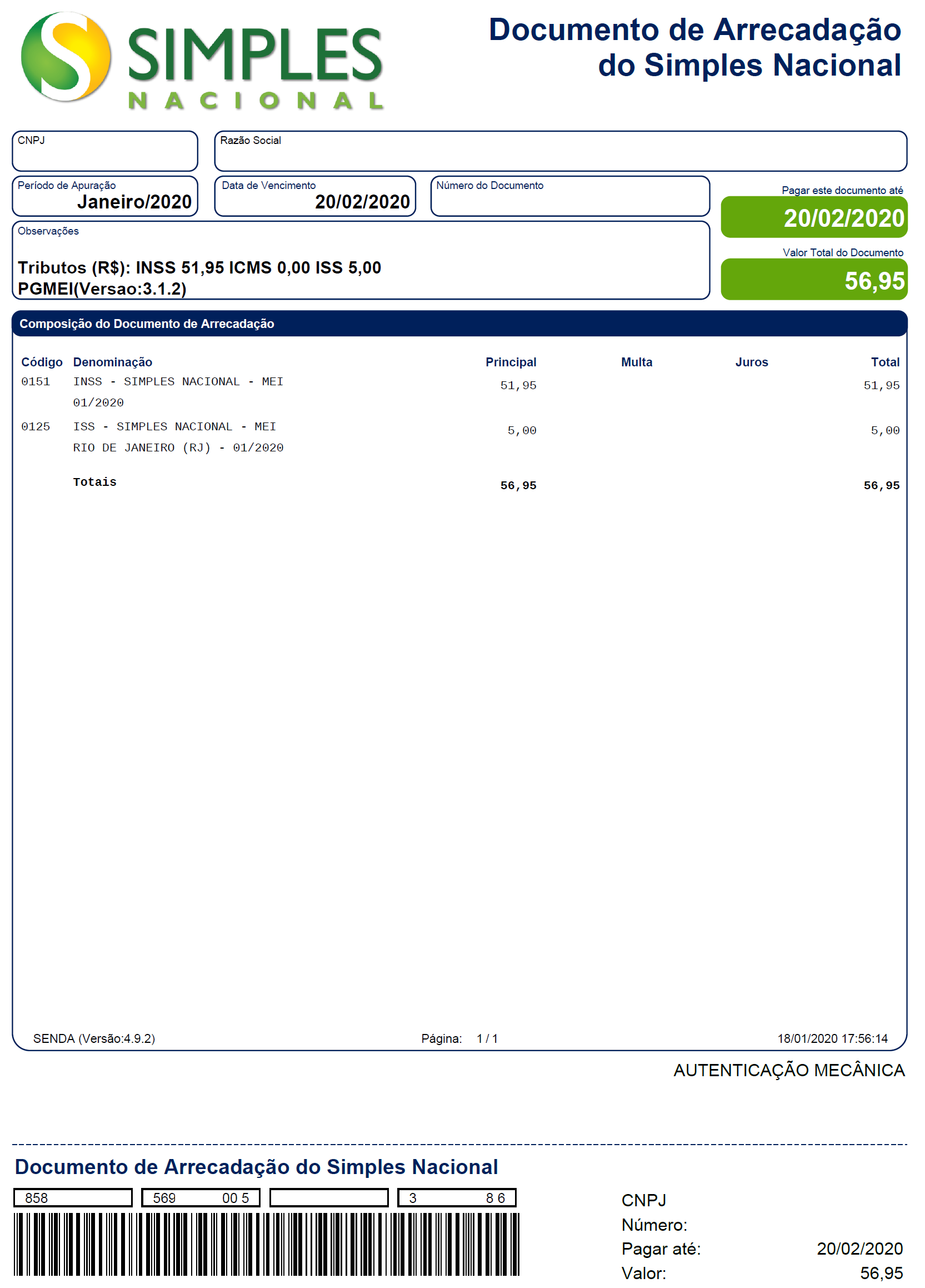 como emitir a guia de pagamento do DAS MEI