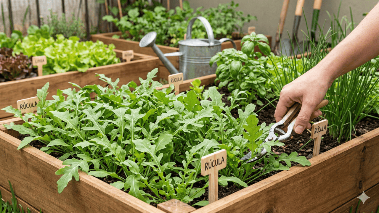 como plantar rúcula em vaso